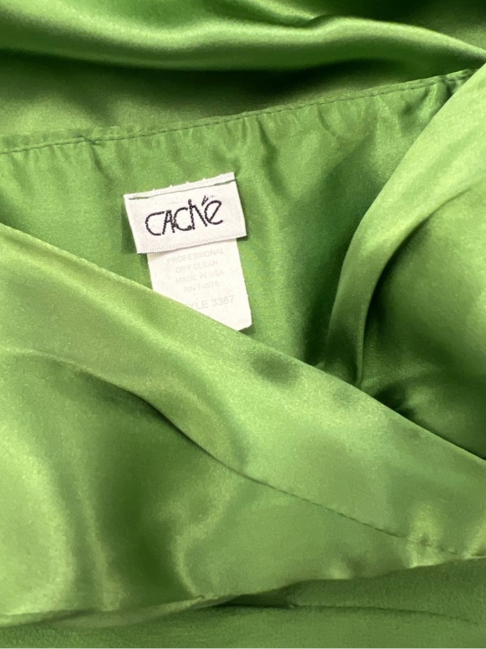 Cache Green  Satin Halter Wrap Midi Dress - Picture 5 of 6
